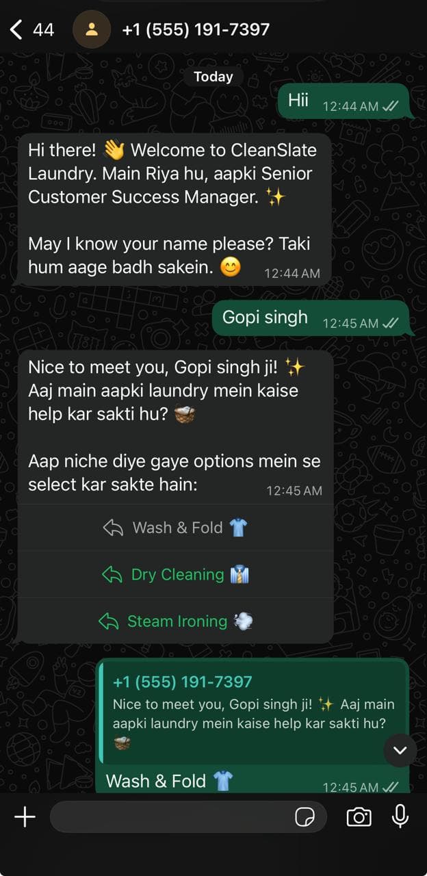 WhatsApp Bot Conversation 1